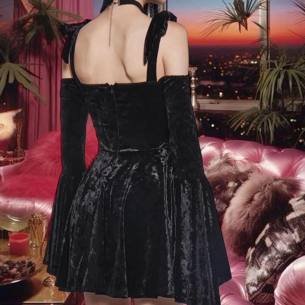 🩷DOLLSKILL WIDOW NOCTURNAL ELEGANCE MINI DRESS🩷 - Picture 3 of 3